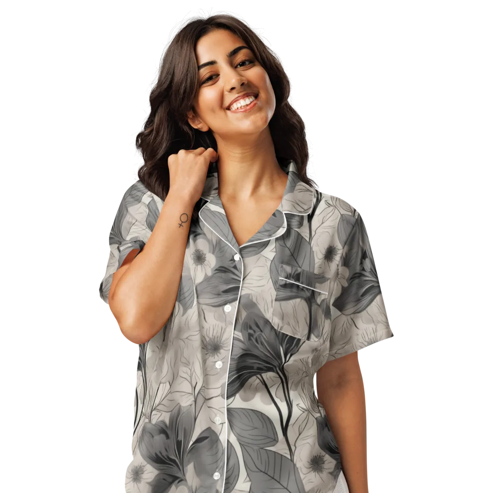 Silverleaf Sonata on Women's Short Sleeve Pajama Top — Front