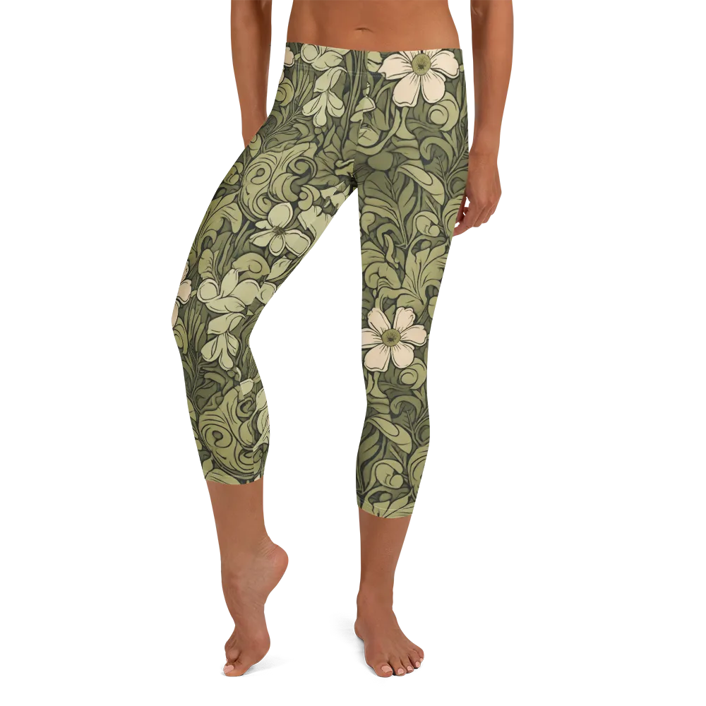 Olive Garden Hymn on Capri Leggings — Front