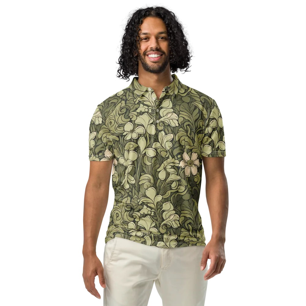 Olive Garden Hymn on Men's Slim Fit Polo Shirt — Front