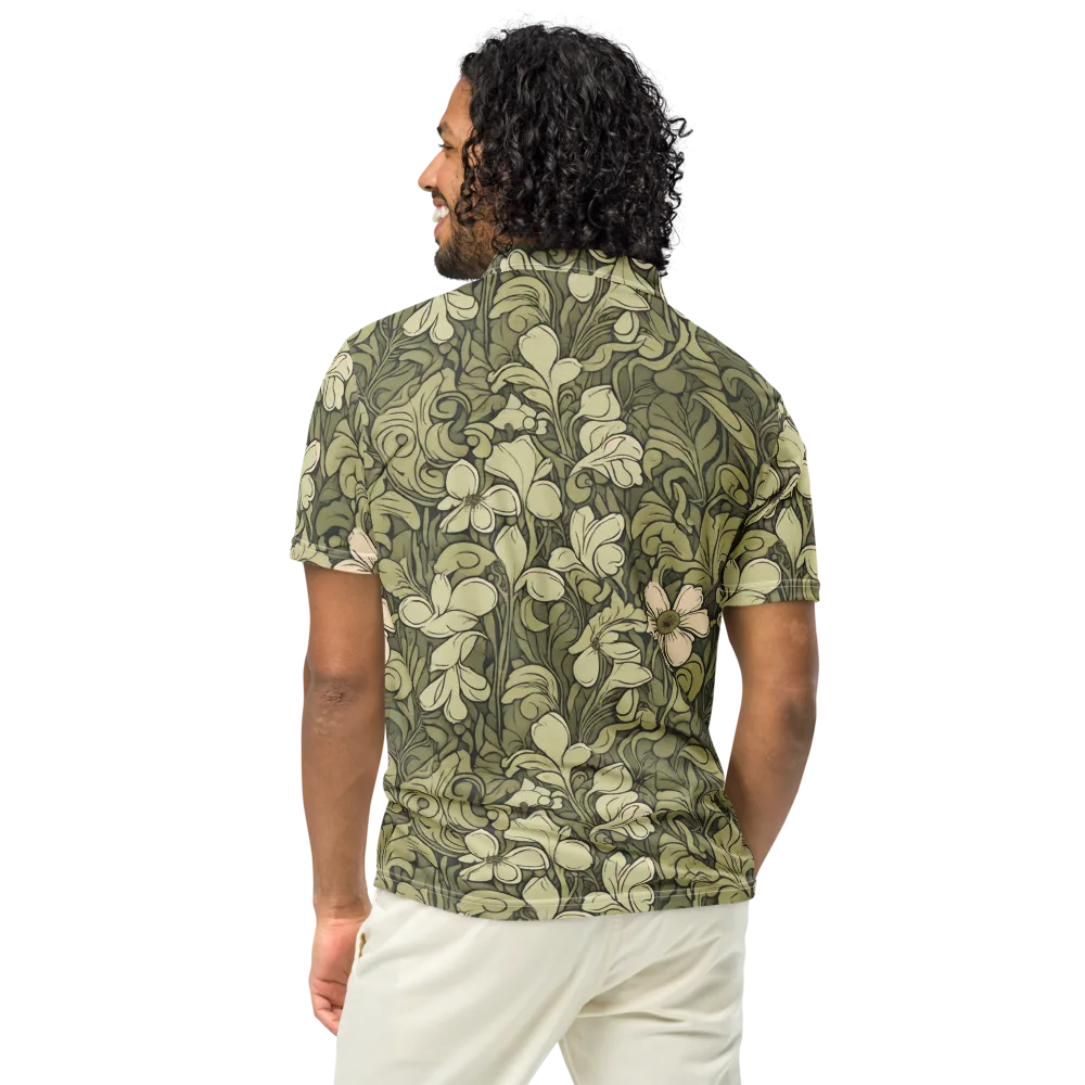 Olive Garden Hymn on Men's Slim Fit Polo Shirt — Back