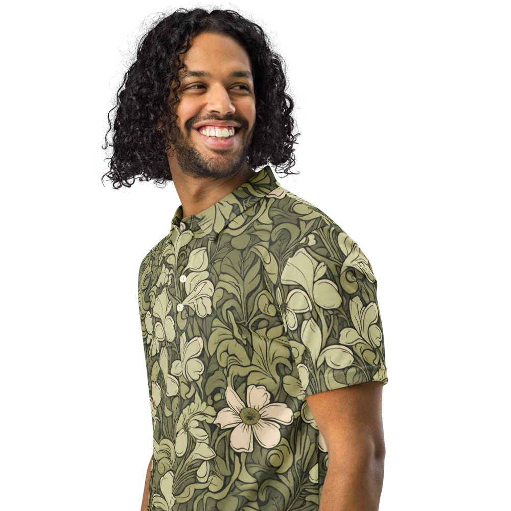 Olive Garden Hymn on Men's Slim Fit Polo Shirt — Left Front