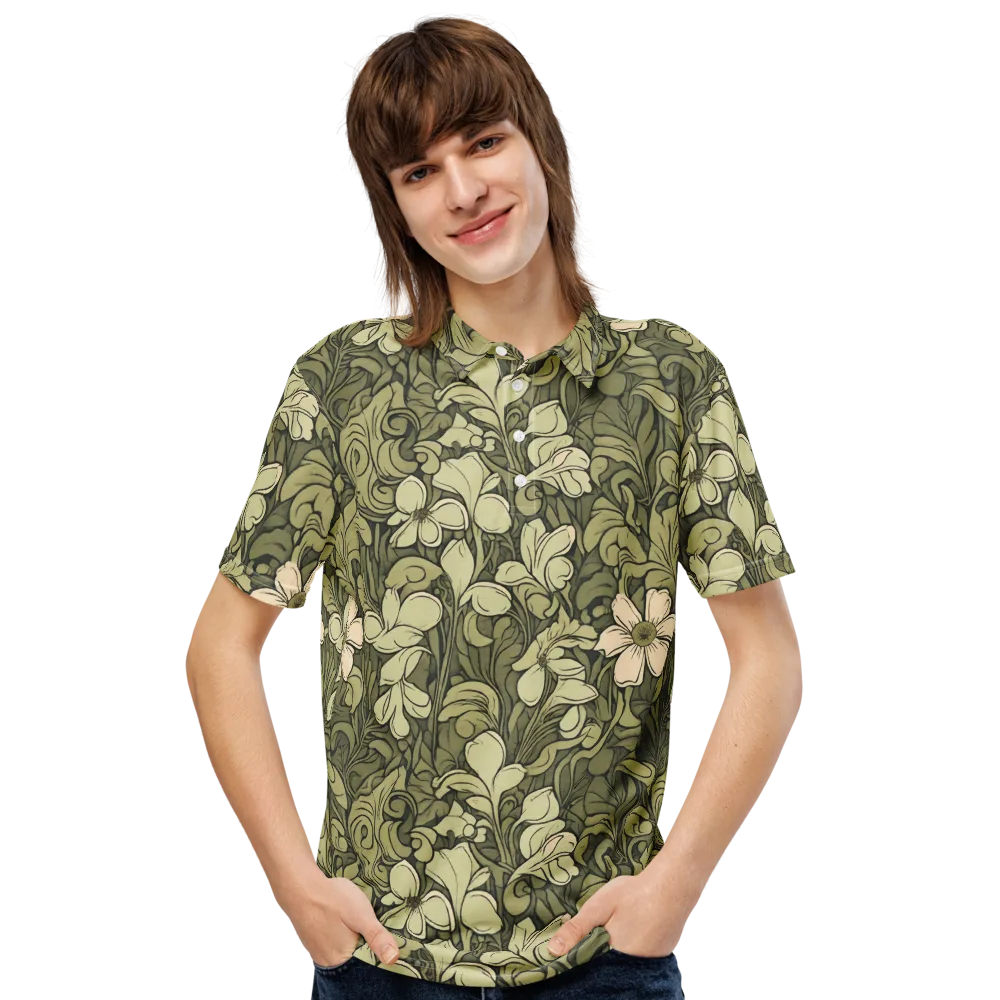 Olive Garden Hymn on Men's Slim Fit Polo Shirt — Front