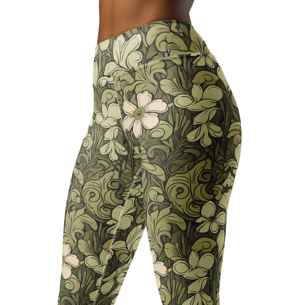 Olive Garden Hymn on Yoga Leggings — Left Front