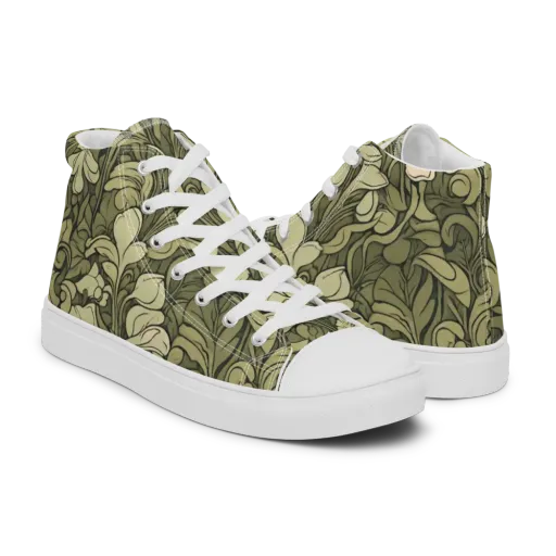 Olive Garden Hymn on a Men's High Top Canvas Shoes