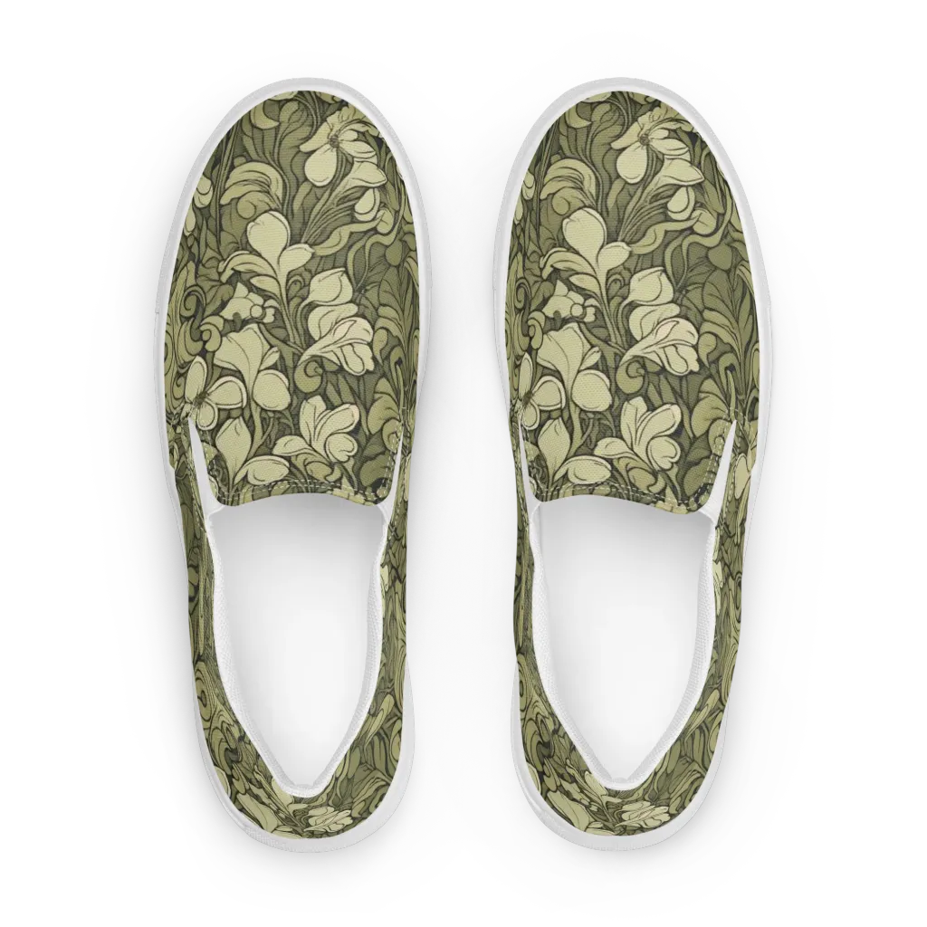 Olive Garden Hymn on Women's Slip-On Canvas Shoes — Front