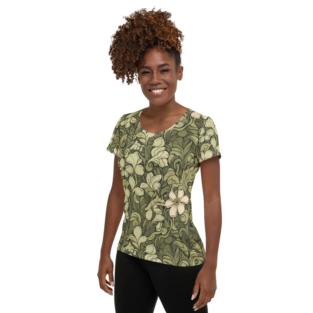 Olive Garden Hymn on Women's Athletic T-Shirt — Left
