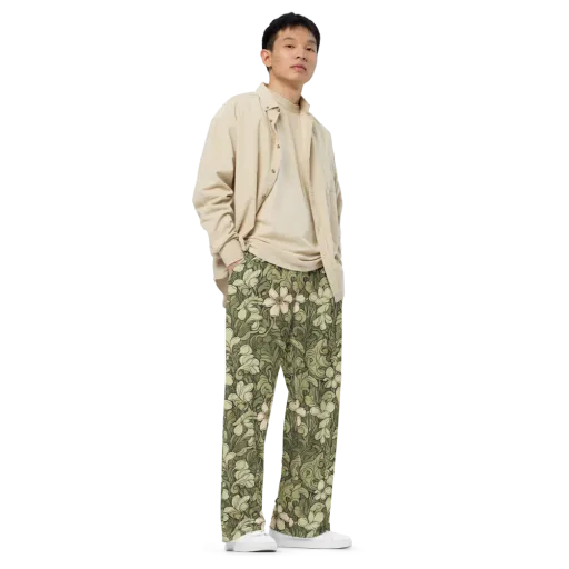 Olive Garden Hymn on a Wide-Leg Pants