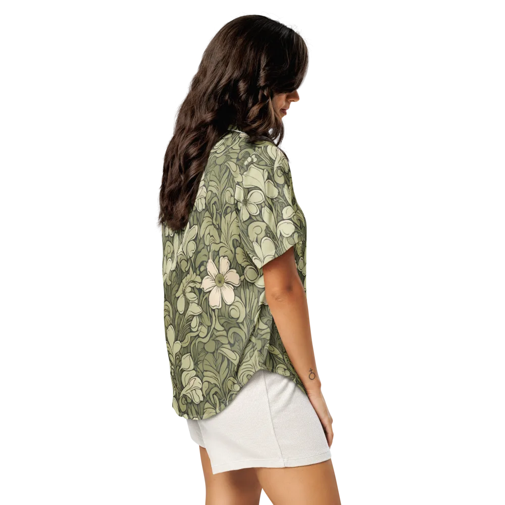 Olive Garden Hymn on Women's Short Sleeve Pajama Top — Right Back