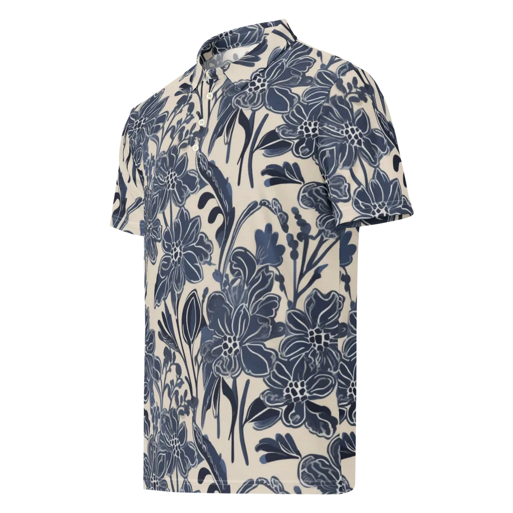 Bluebell Ledger on Men's Slim Fit Polo Shirt — Left Front