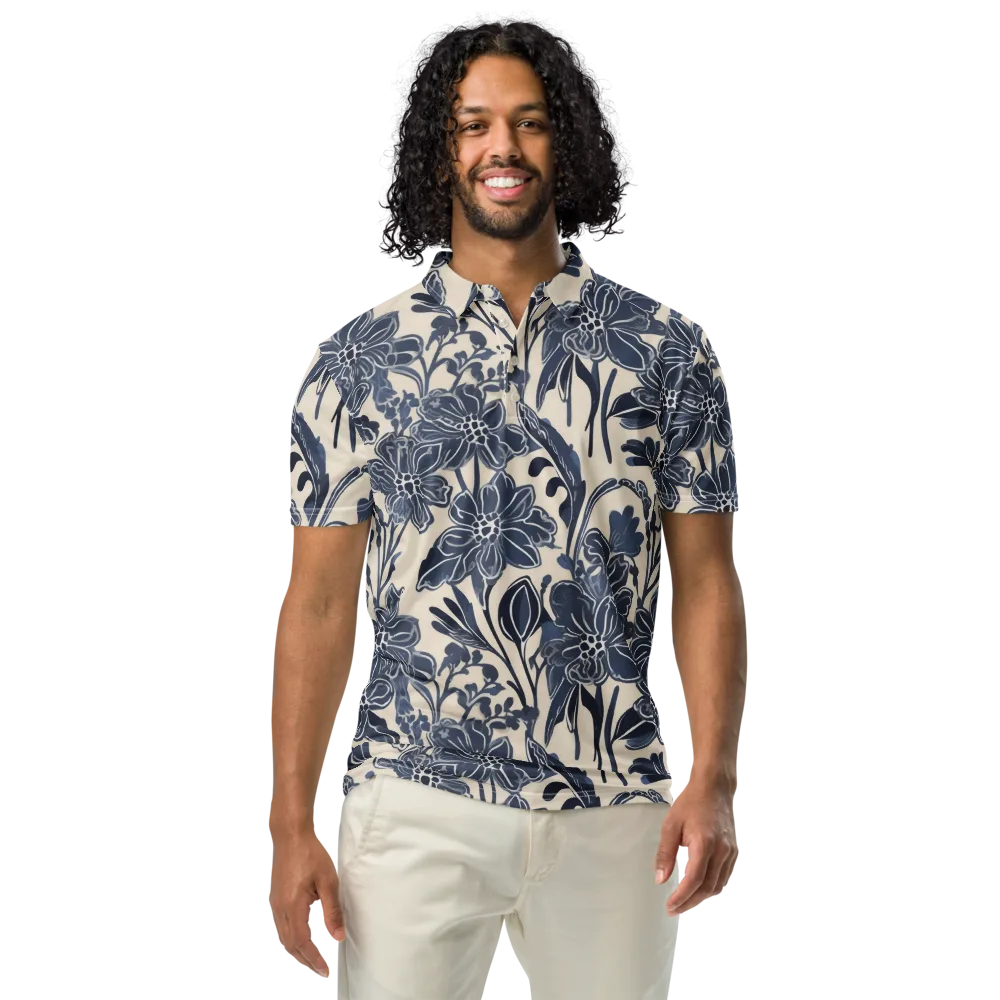 Bluebell Ledger on Men's Slim Fit Polo Shirt — Front