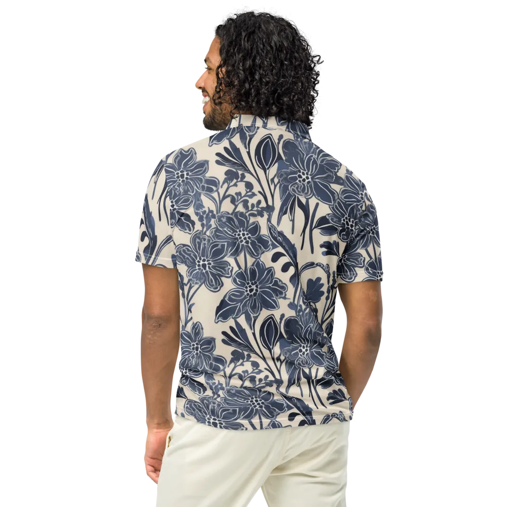 Bluebell Ledger on Men's Slim Fit Polo Shirt — Back