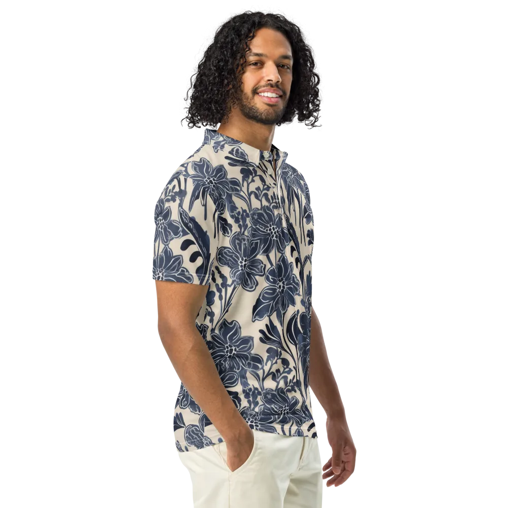 Bluebell Ledger on Men's Slim Fit Polo Shirt — Right Front