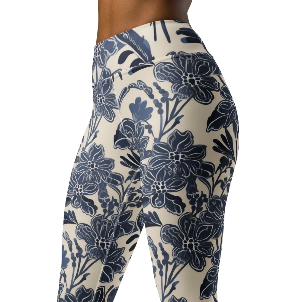 Bluebell Ledger on Yoga Leggings — Left Front