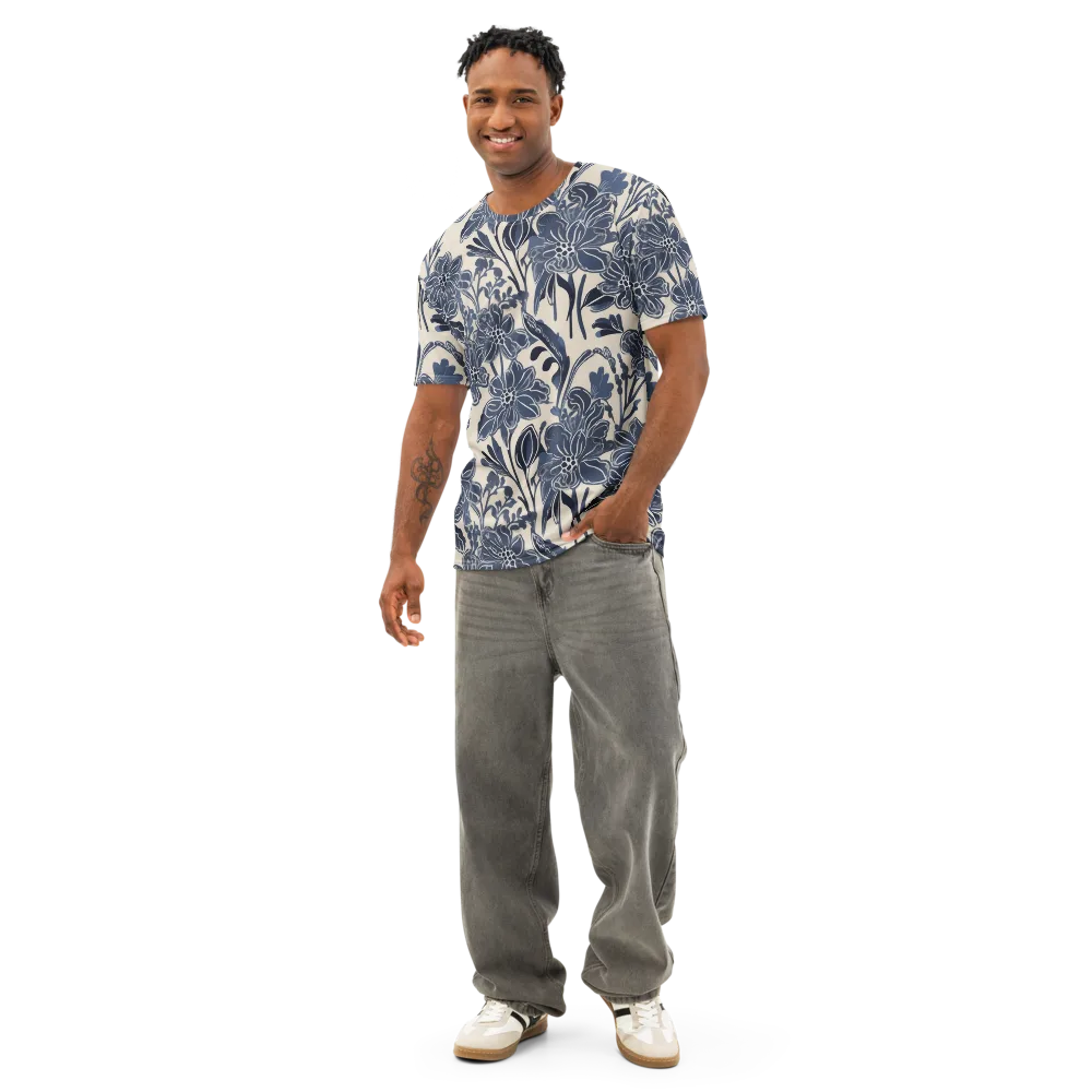 Bluebell Ledger on Men's Cotton Crew Neck T-Shirt — Front