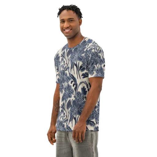 Bluebell Ledger on a Men's Cotton Crew Neck T-Shirt