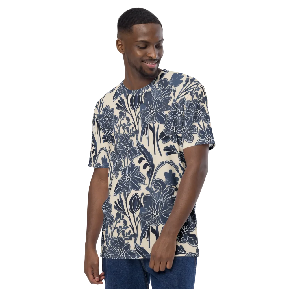 Bluebell Ledger on Men's Crew Neck T-Shirt — Left