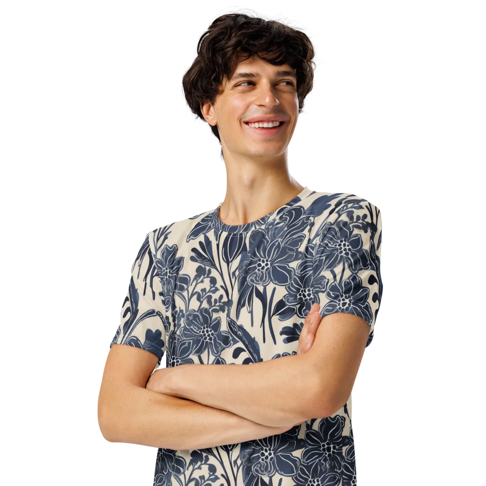 Bluebell Ledger on Men's Crew Neck T-Shirt — Left Front