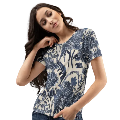 Bluebell Ledger on a Women's Crew Neck T-Shirt