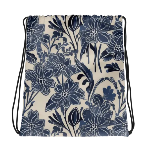 Bluebell Ledger on a Drawstring Bag