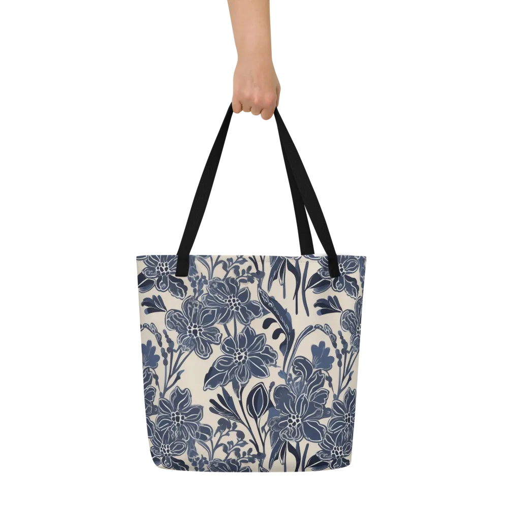 Bluebell Ledger on Large Tote Bag W/ Pocket — Front