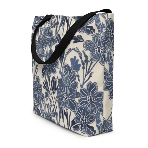 Bluebell Ledger on a Large Tote Bag W/ Pocket