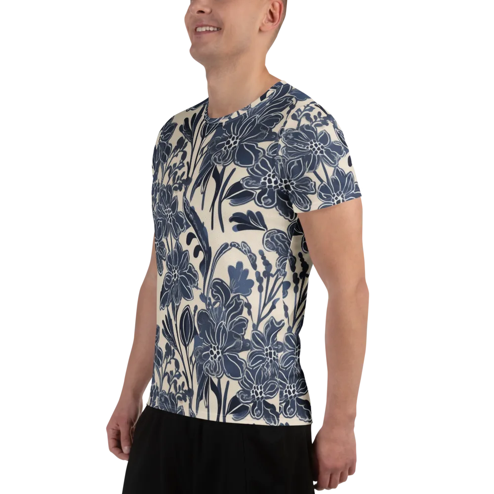Bluebell Ledger on Men's Athletic T-Shirt — Left