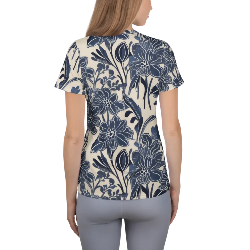 Bluebell Ledger on Women's Athletic T-Shirt — Back