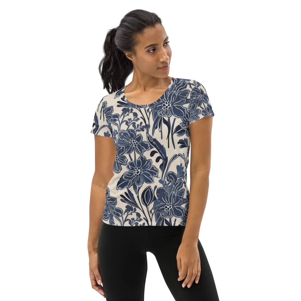 Bluebell Ledger on Women's Athletic T-Shirt — Front