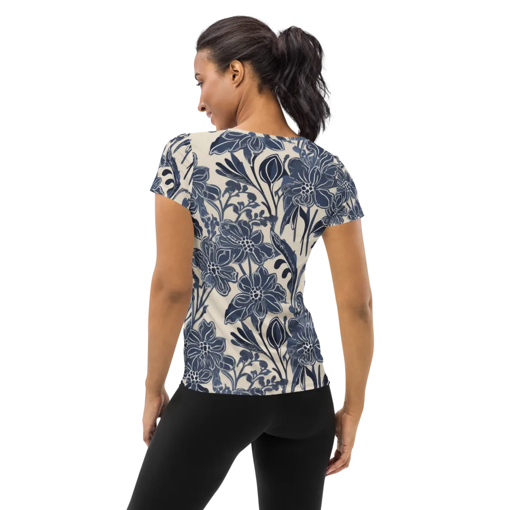 Bluebell Ledger on Women's Athletic T-Shirt — Back