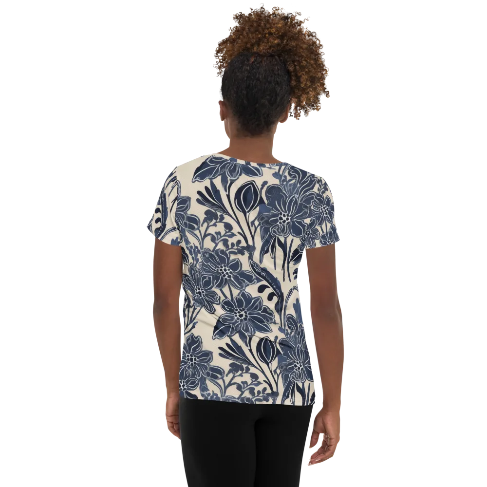 Bluebell Ledger on Women's Athletic T-Shirt — Back