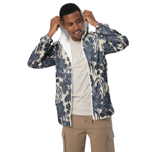Bluebell Ledger on a Men's Windbreaker
