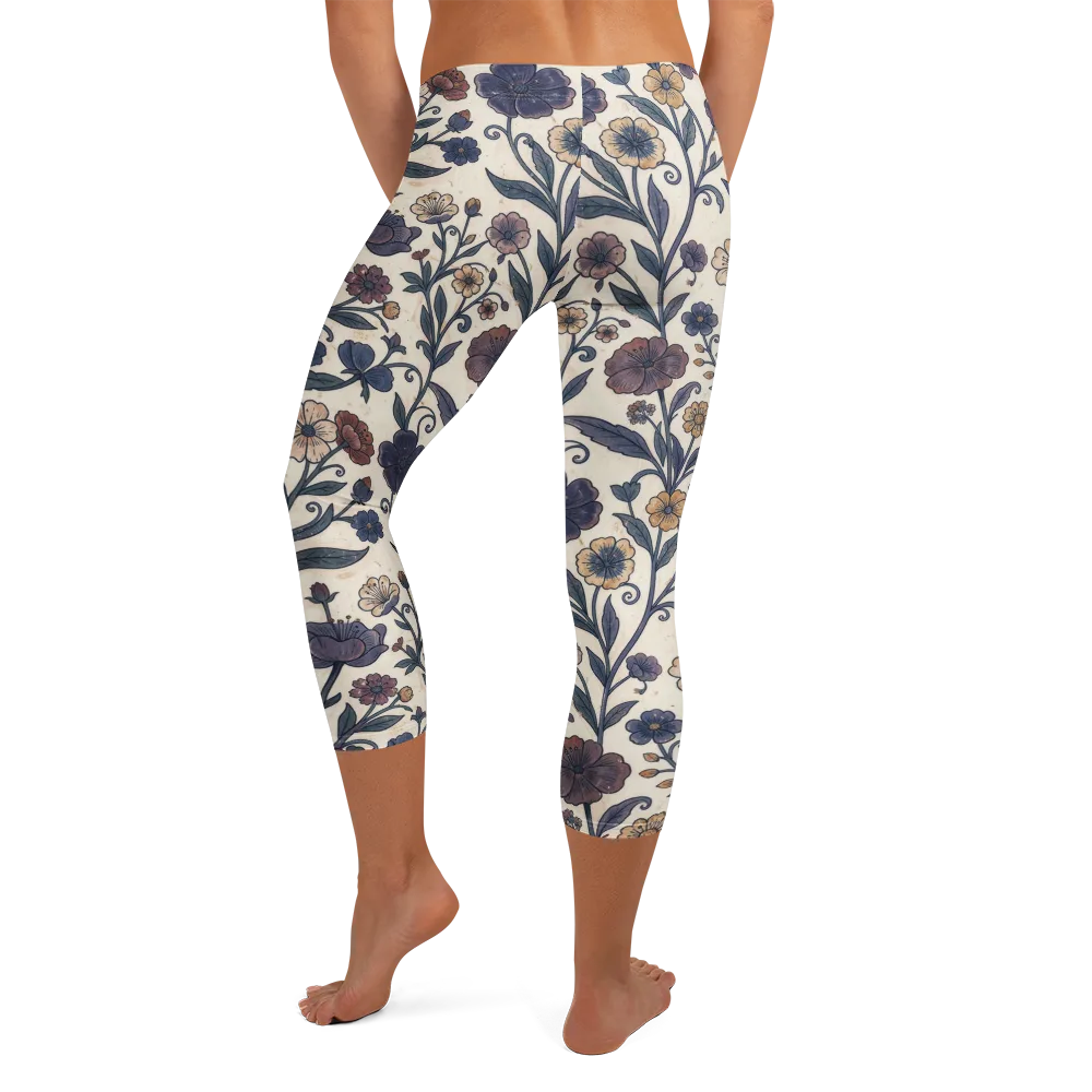 Dusk Garden on Capri Leggings — Back