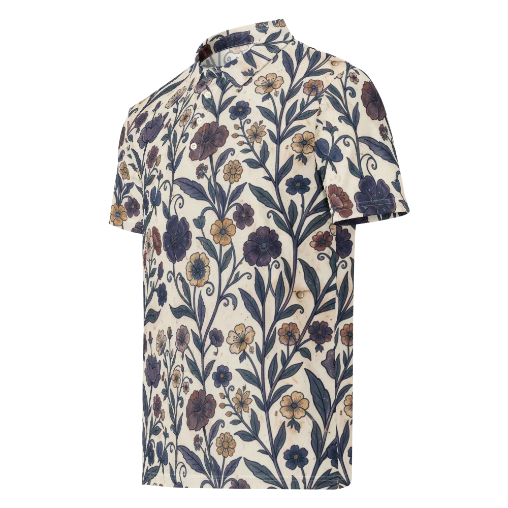 Dusk Garden on Men's Slim Fit Polo Shirt — Left Front