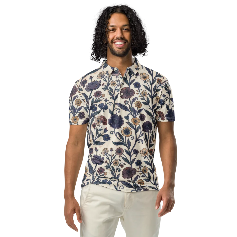 Dusk Garden on Men's Slim Fit Polo Shirt — Front