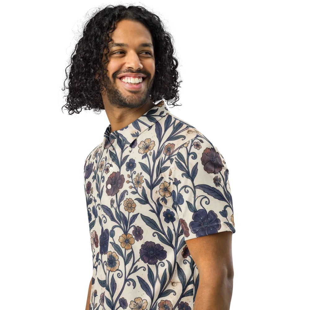 Dusk Garden on Men's Slim Fit Polo Shirt — Left Front