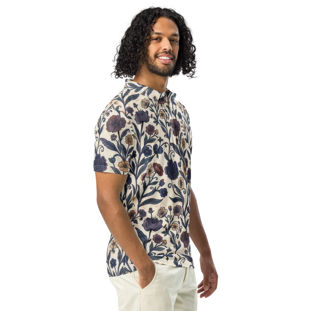 Dusk Garden on Men's Slim Fit Polo Shirt — Right Front