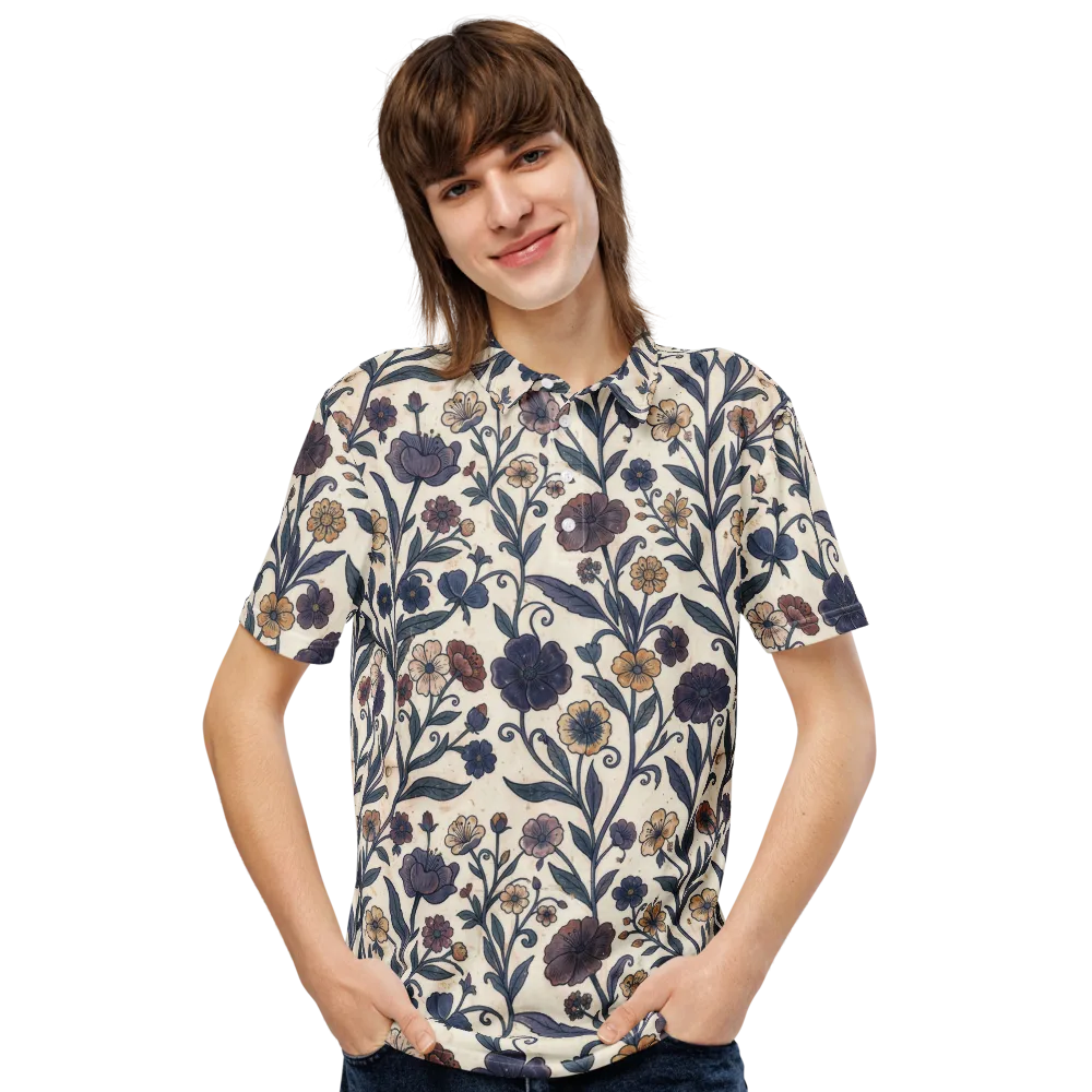 Dusk Garden on Men's Slim Fit Polo Shirt — Front