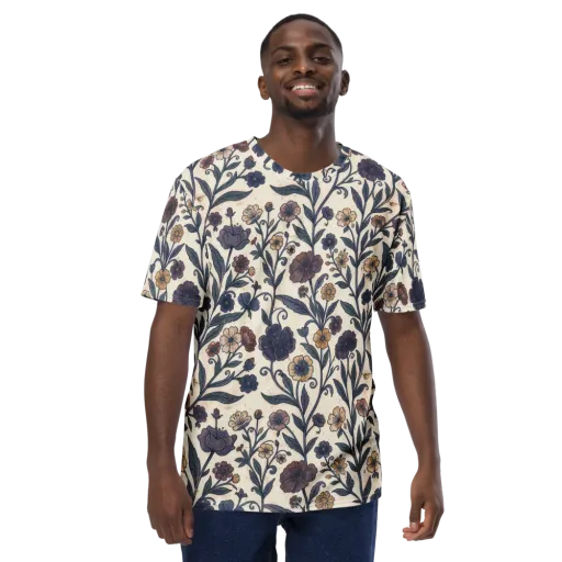 Dusk Garden on a Men's Crew Neck T-Shirt