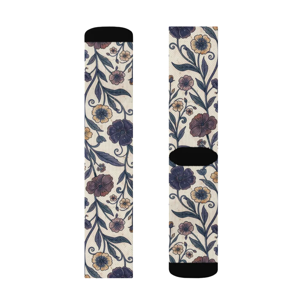 Dusk Garden on Socks — Left Sock