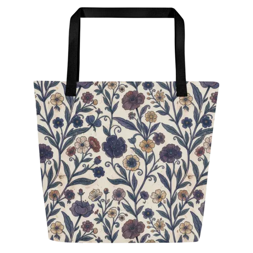Dusk Garden on a Large Tote Bag W/ Pocket