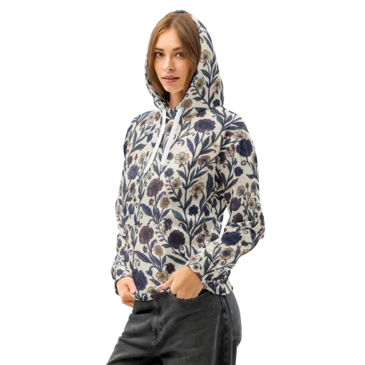Dusk Garden on Cotton Hoodie