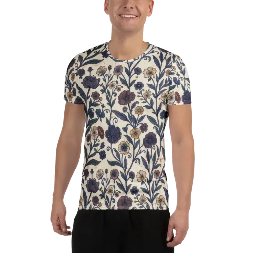 Dusk Garden on a Men's Athletic T-Shirt