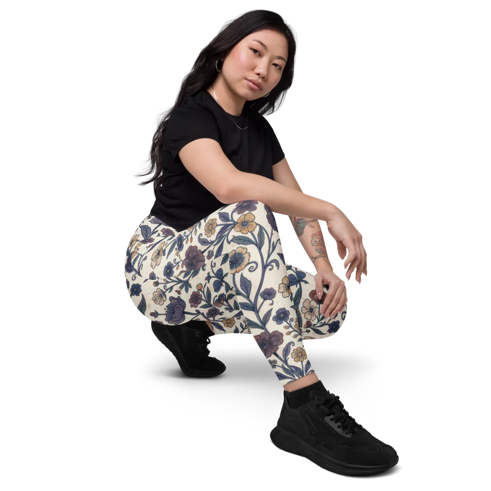 Dusk Garden on Leggings with Pockets — Right Front