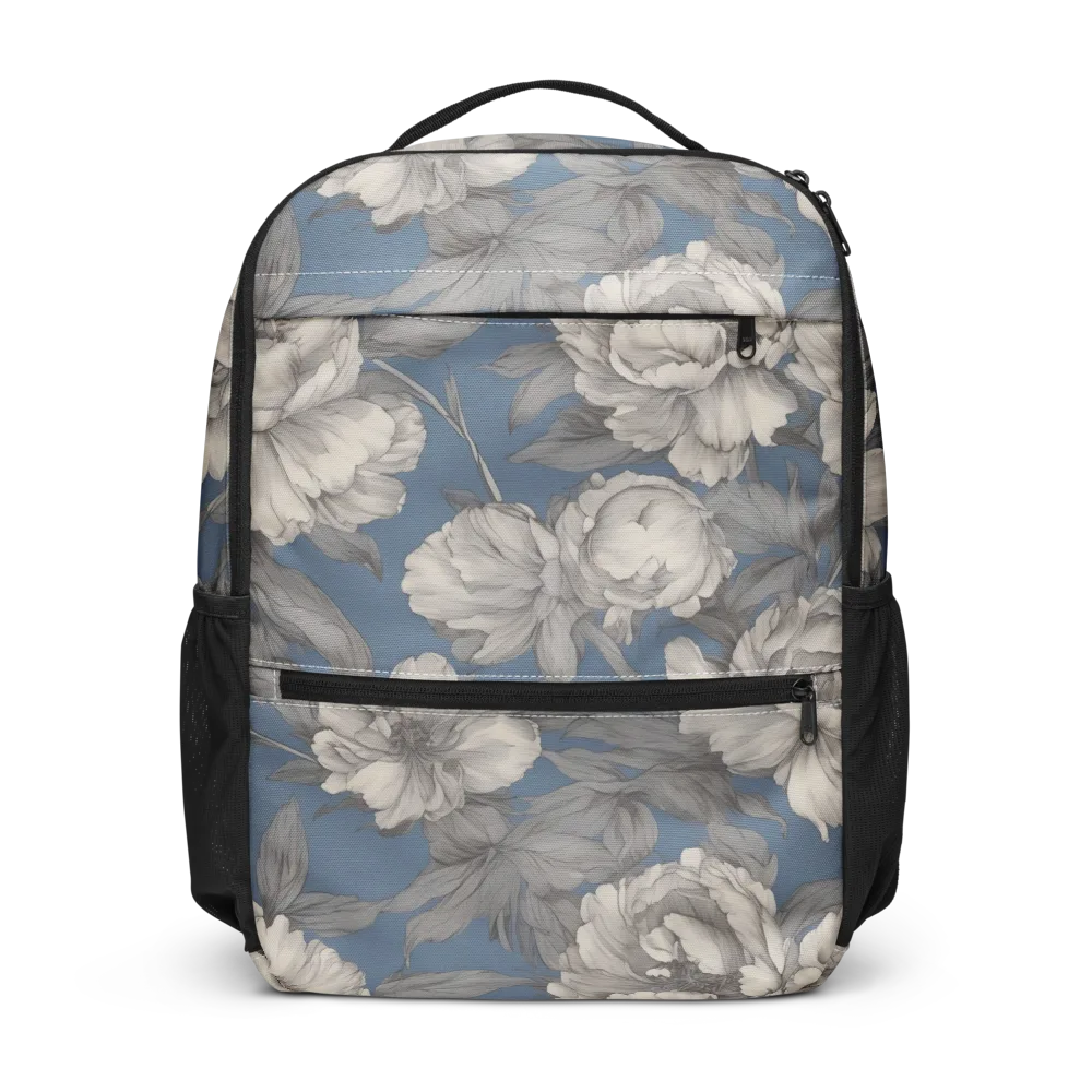 Blue Garden Reverie on Utility Backpack — Front