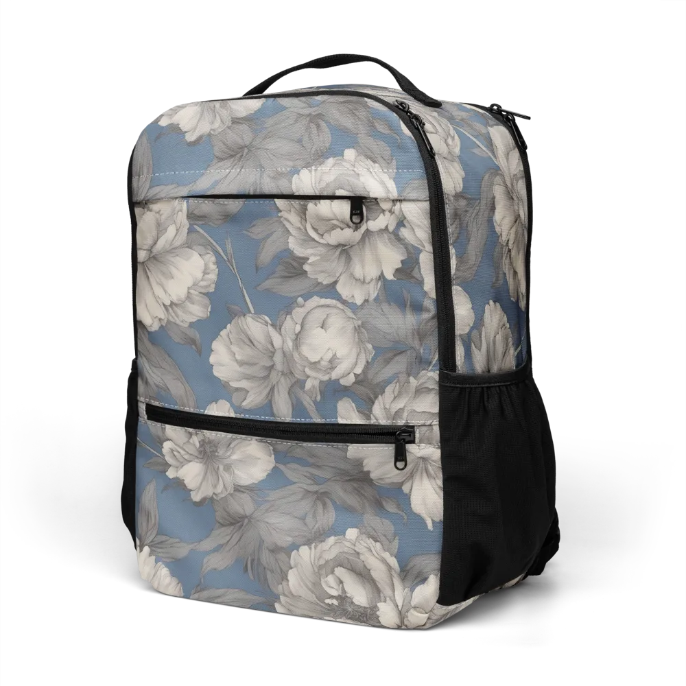 Blue Garden Reverie on Utility Backpack — Left Front
