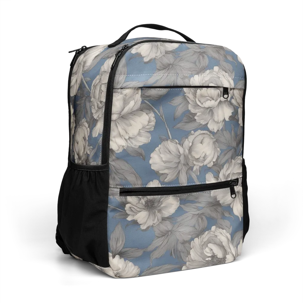 Blue Garden Reverie on Utility Backpack — Right Front