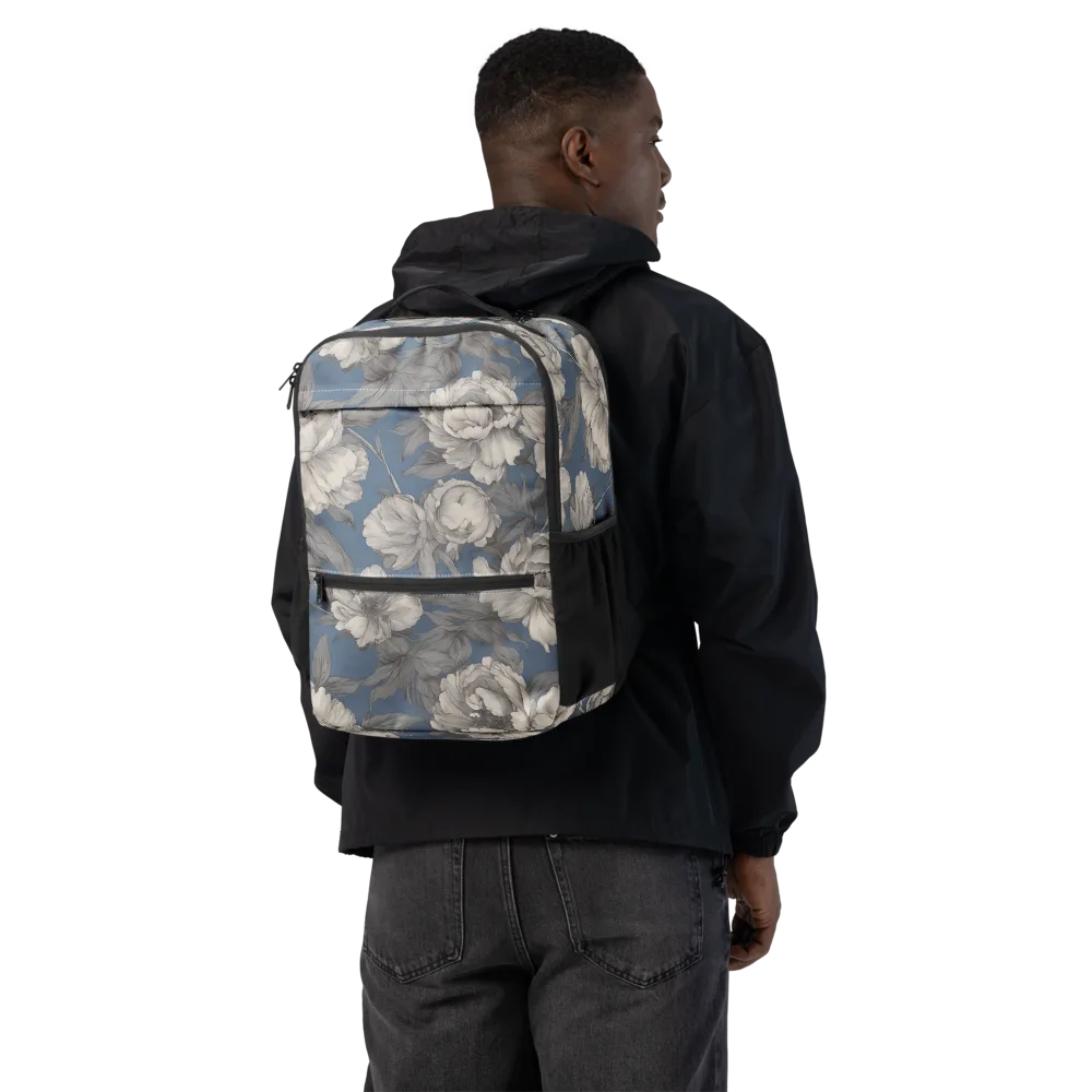 Blue Garden Reverie on Utility Backpack — Back