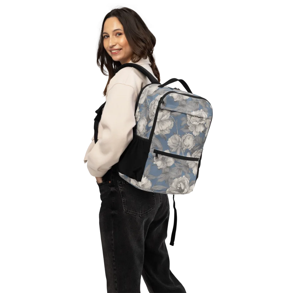 Blue Garden Reverie on Utility Backpack — Back
