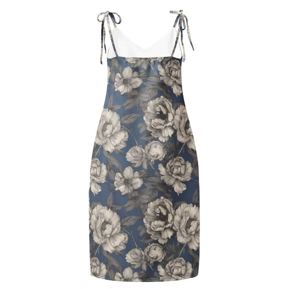 Blue Garden Reverie on Slip Dress — Back