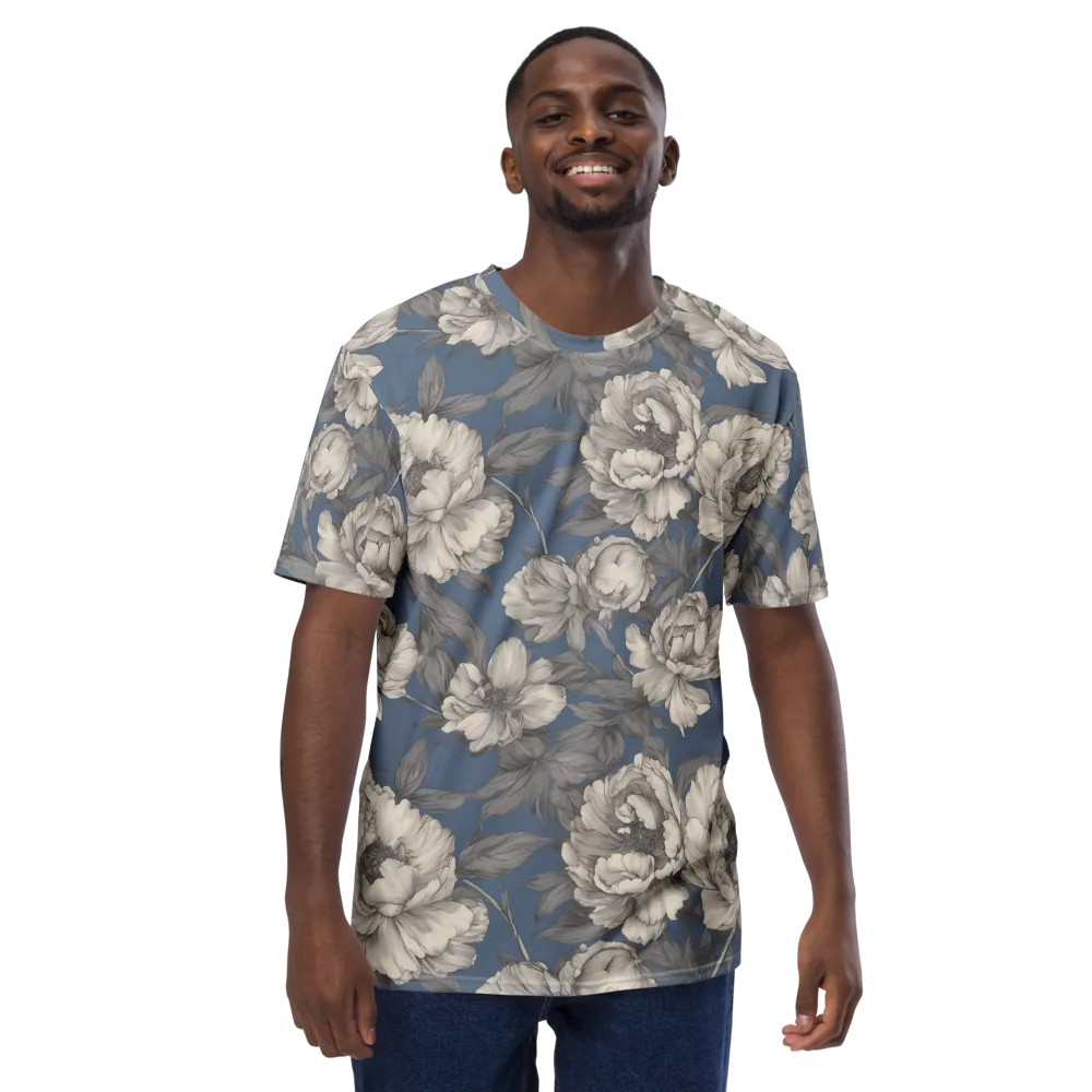 Blue Garden Reverie on Men's Crew Neck T-Shirt — Front